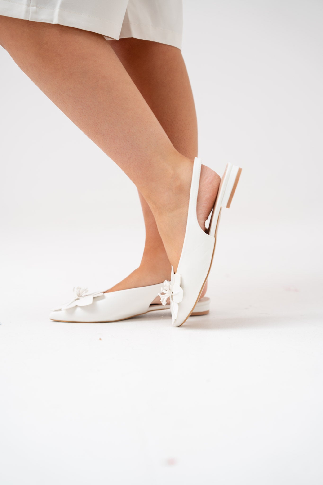 Cathy Floral Slingback In White