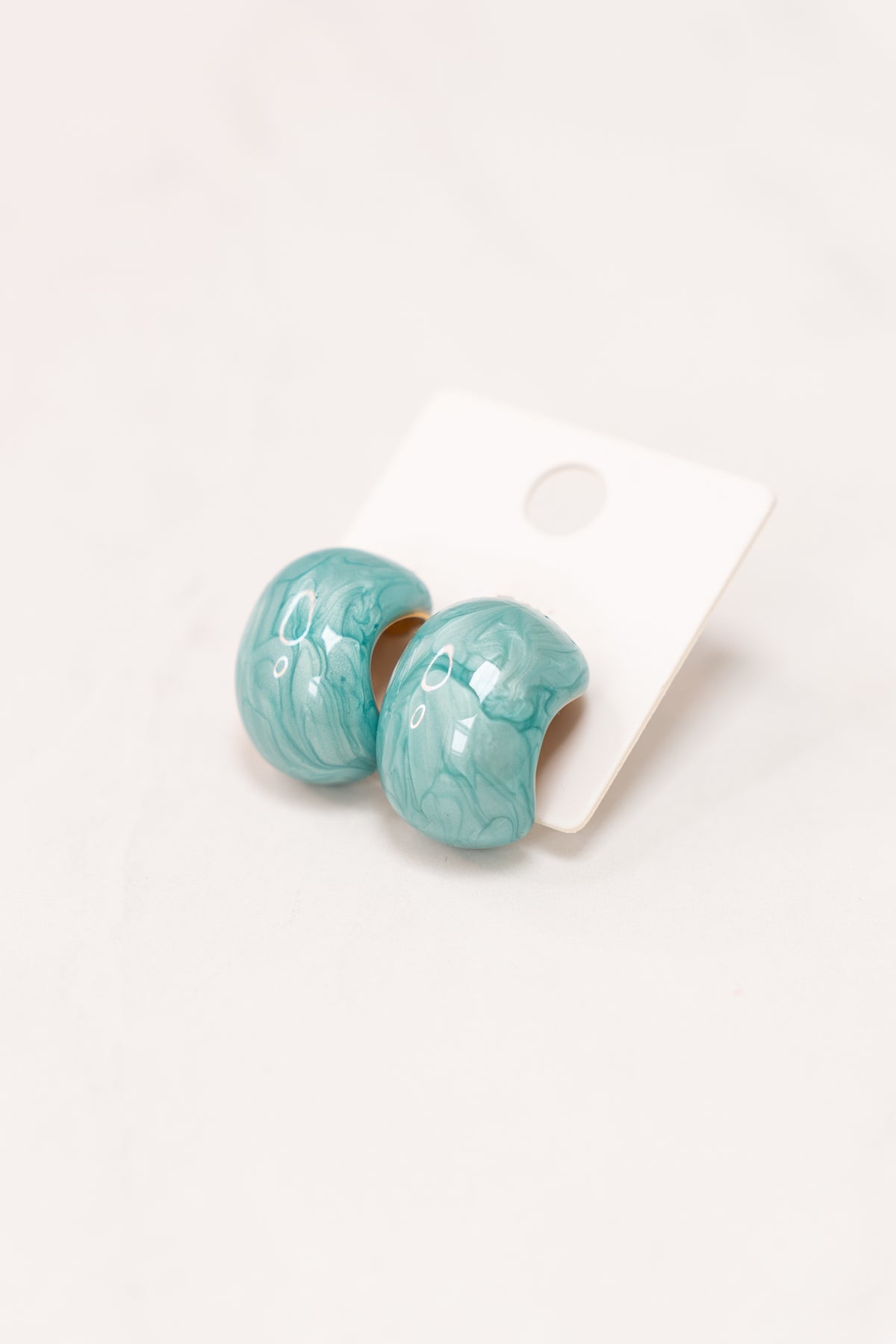Olive Enamel Teardrop Earring In Turquoise