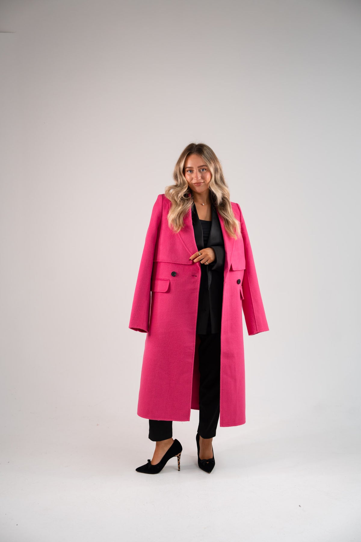 Love Laura Three Way Edit Coat In Fuchsia