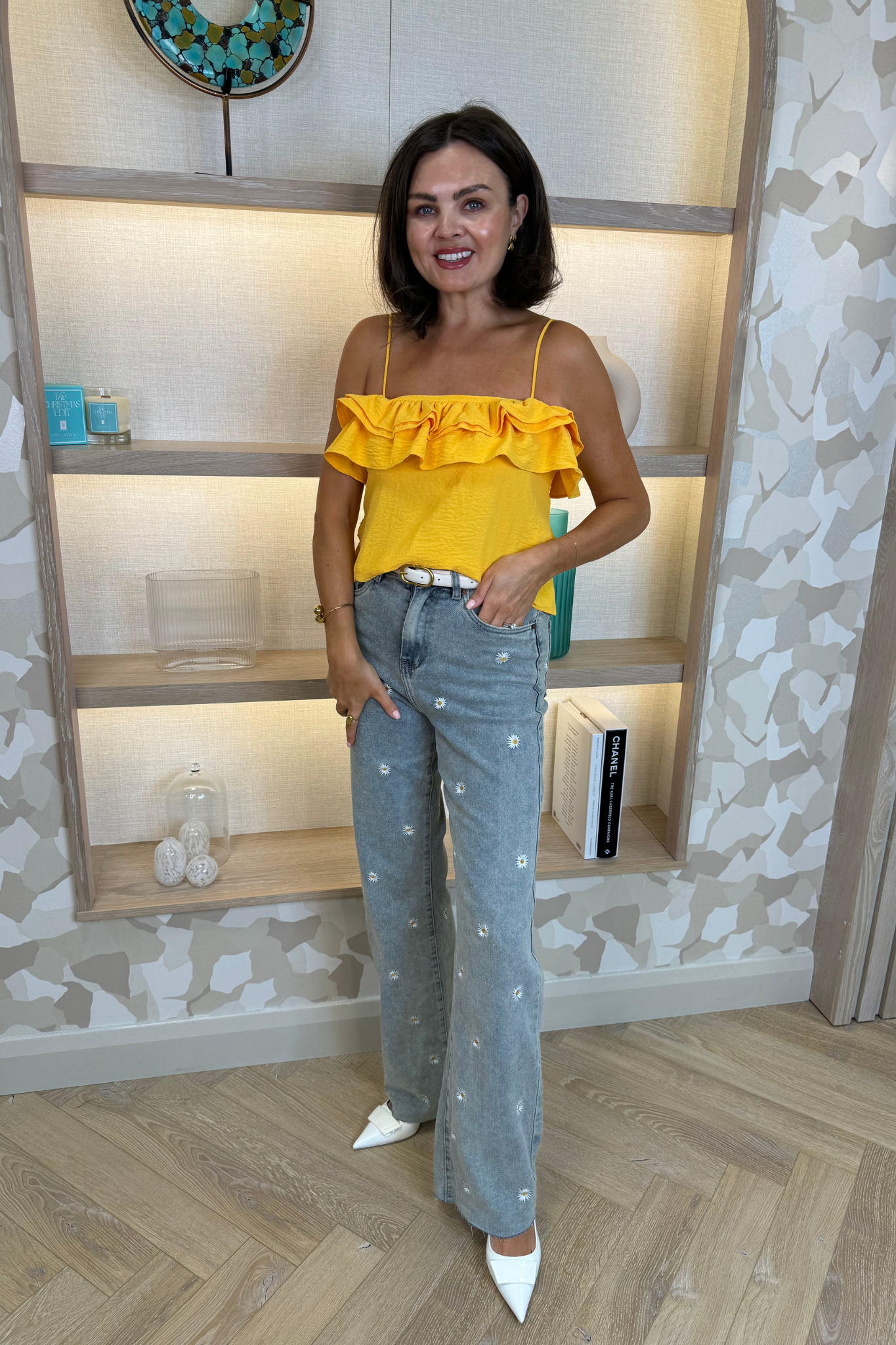 Frankie Frill Detail Top In Yellow