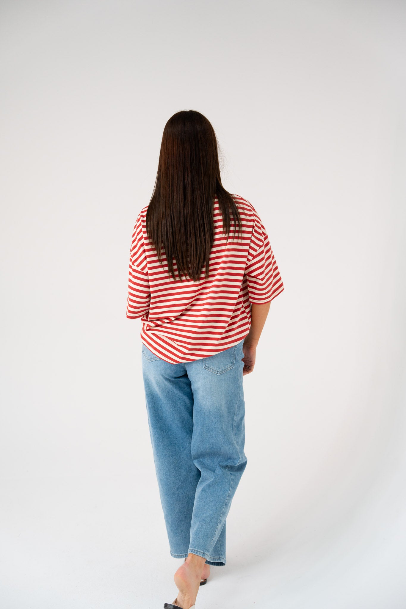 Kendra Stripe T-Shirt In Red & Cream