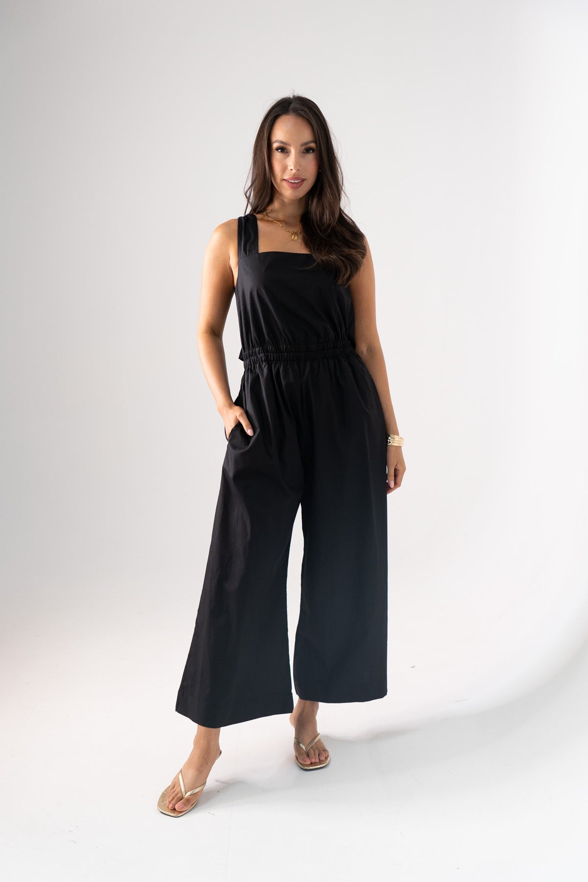 Millie Wide Leg Jumpsuit In Black
