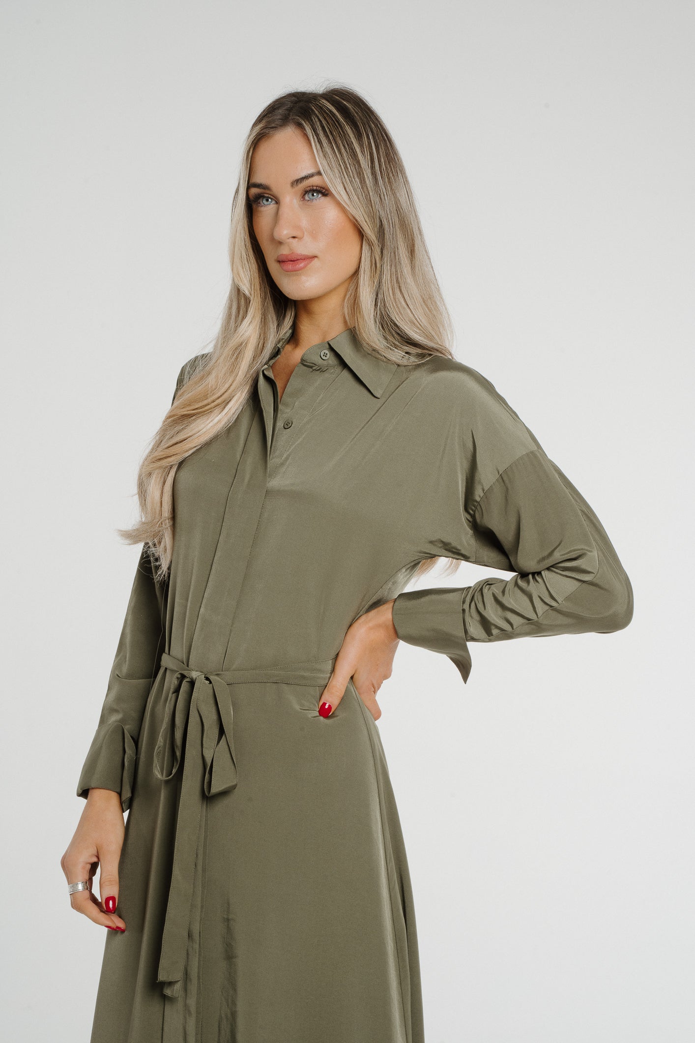 Penny Wrap Dress In Khaki