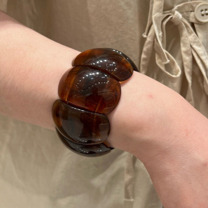 Polly Marbled Resin Bracelet In Chocolate