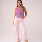 Elsa Stripe Waistcoat In Pink Mix