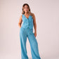 Elsa Stripe Waistcoat In Blue Mix