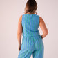 Elsa Stripe Waistcoat In Blue Mix