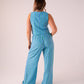 Elsa Stripe Trousers In Blue Mix