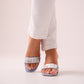 Cathy Beaded Detail Mule In Blue