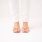 Izzy Toe Post Heeled Mule In Pink