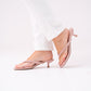 Izzy Toe Post Heeled Mule In Pink