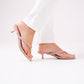 Izzy Toe Post Heeled Mule In Pink