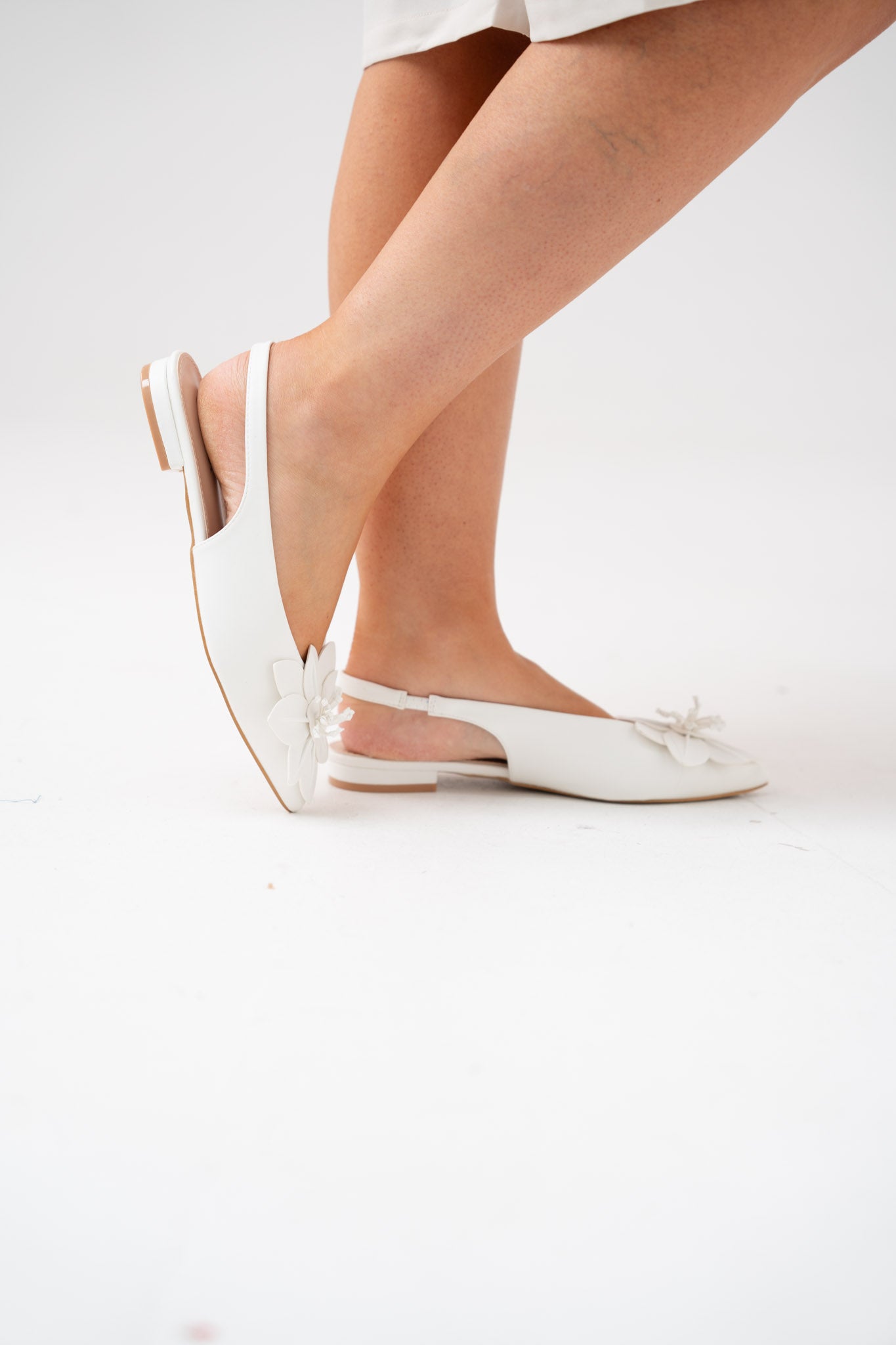 Cathy Floral Slingback In White