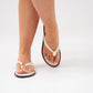 Sadie Gold Detail Flip Flops In Cream