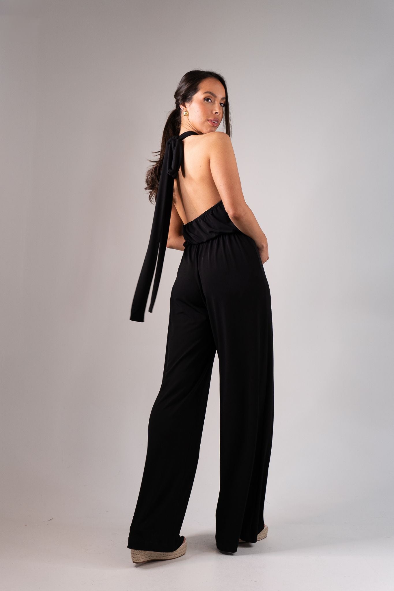 Alana Halter Jumpsuit In Black