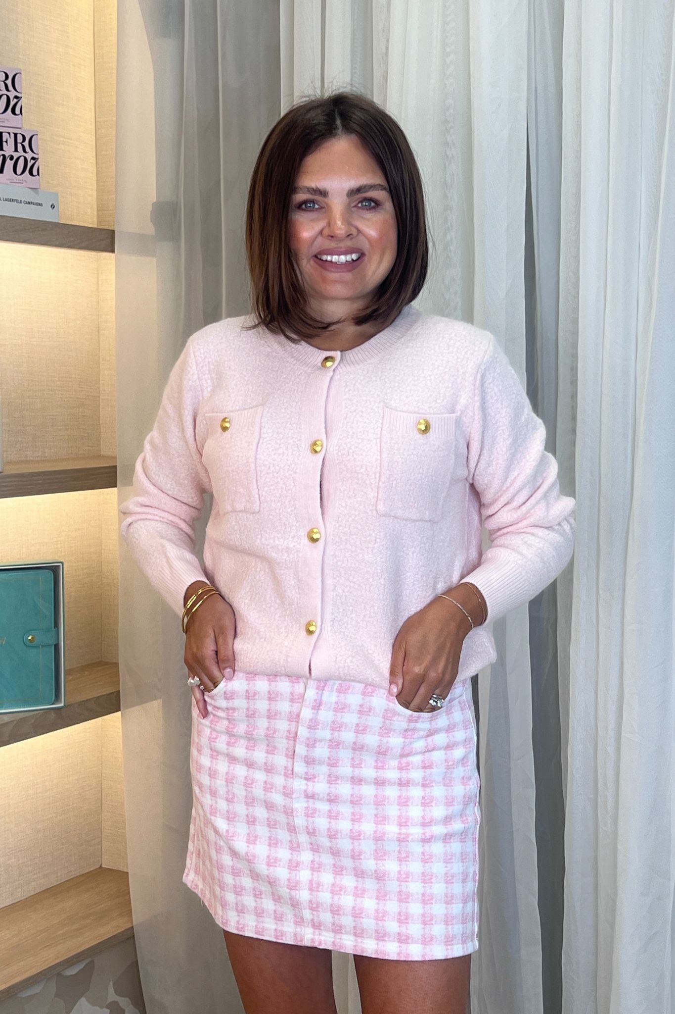 Daisy Gingham Skirt In Pink