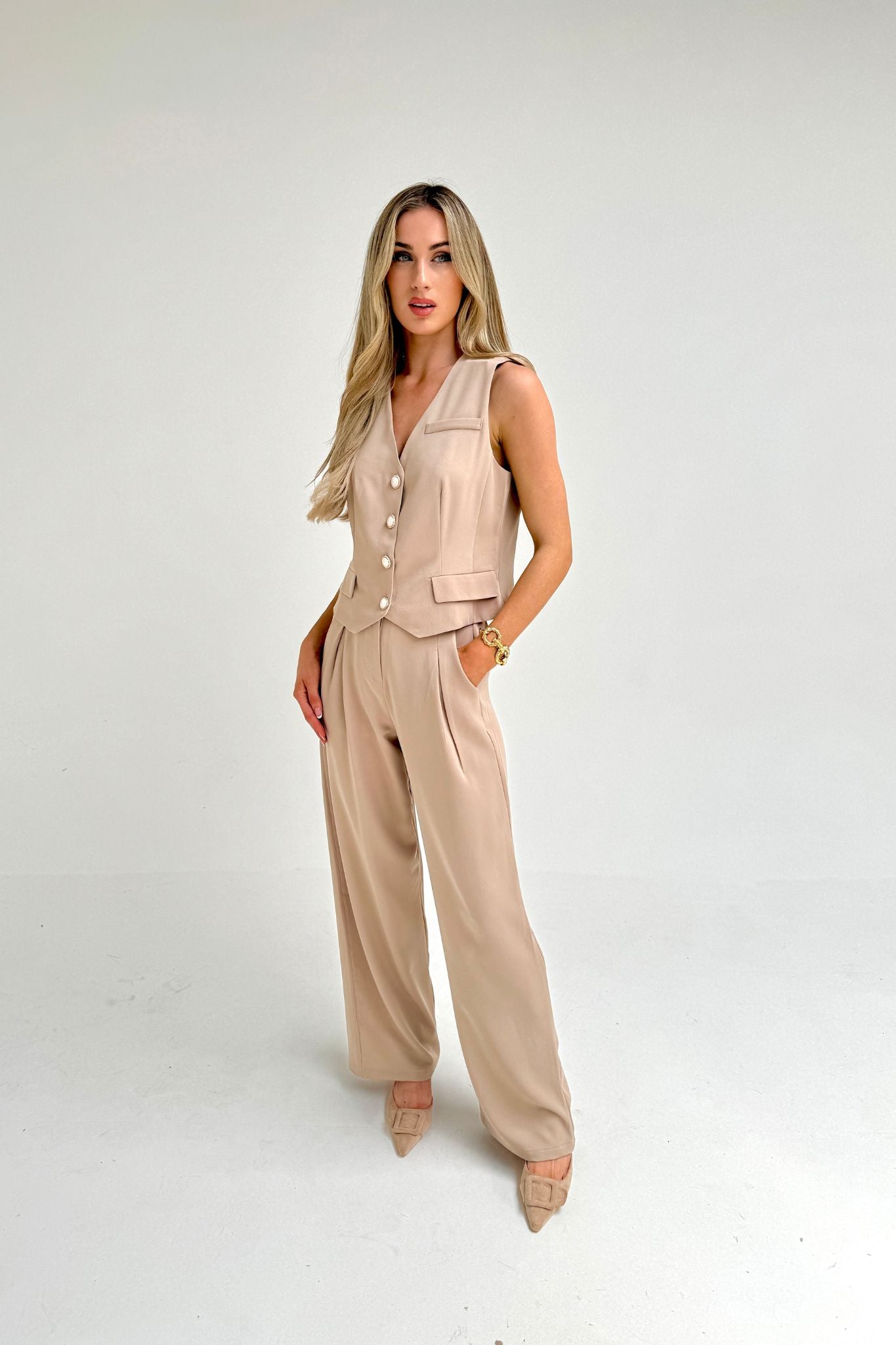 Love Laura Forever Trouser In Neutral