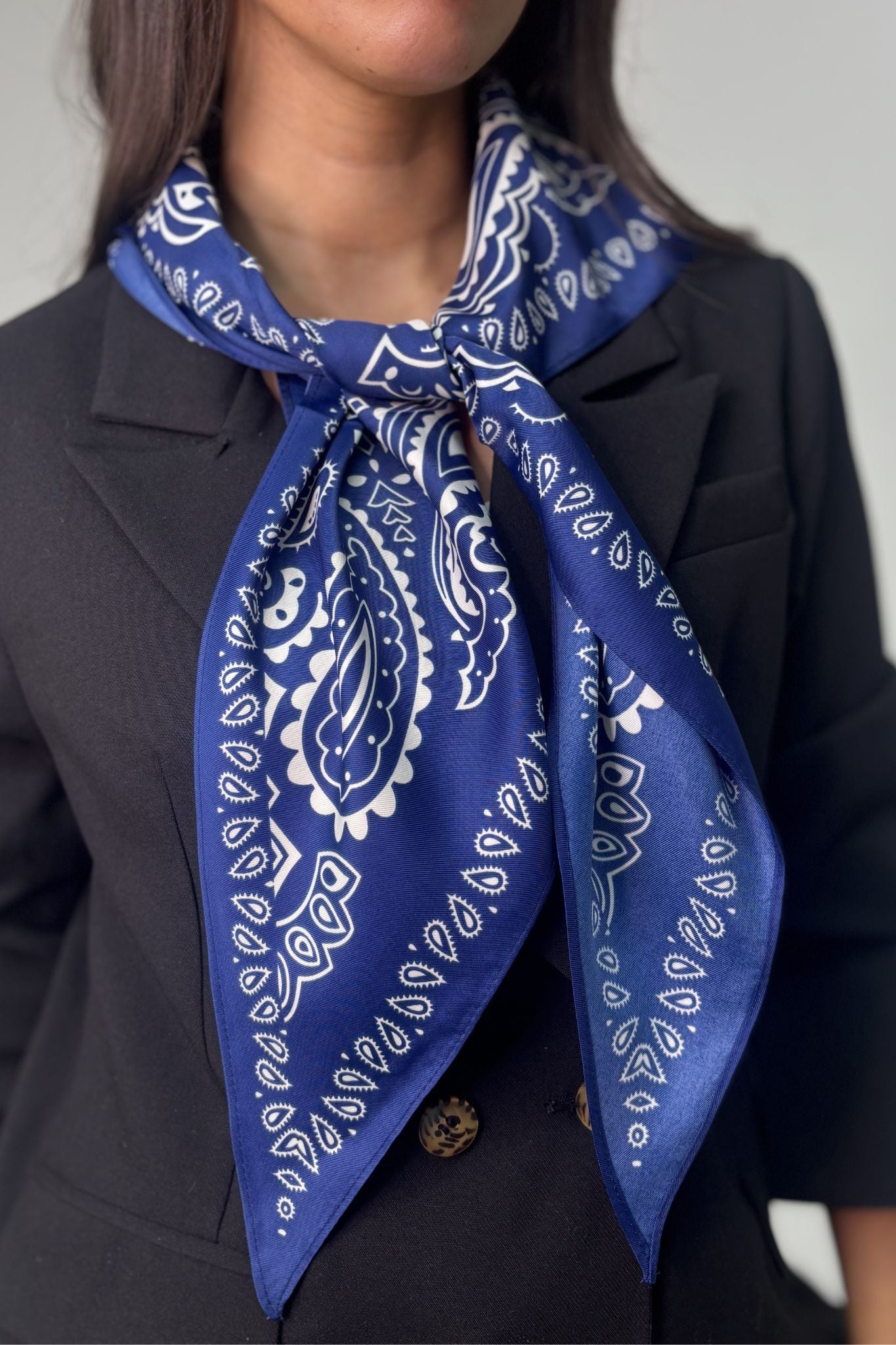 Orla Paisley Print Neck Scarf In Blue