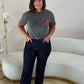 Love Laura Turn Up Jeans In Dark Wash