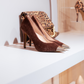 Love Laura Textured Heel In Chocolate