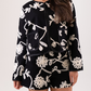 Jasmine White Floral Jacket In Black