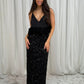 Holly Sequin Maxi Skirt In Black