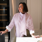 Love Laura Pinstripe Bow Blouse In Pink
