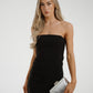 Pia Strapless Midi Dress In Black