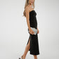 Pia Strapless Midi Dress In Black