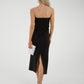 Pia Strapless Midi Dress In Black