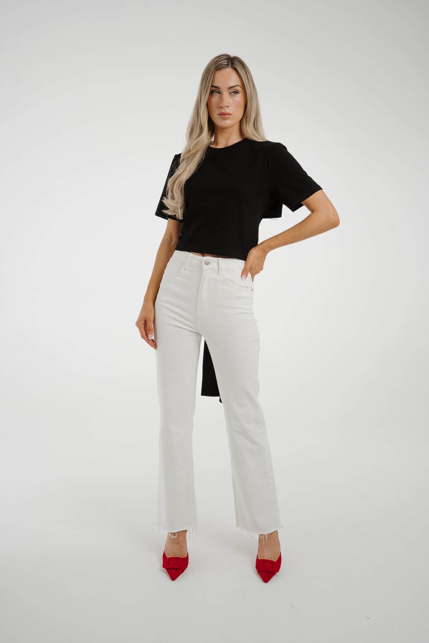 Jasmine Tie Detail T-Shirt In Black