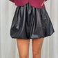 Erica Faux Leather Balloon Skirt In Black