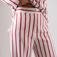 Alana Red Stripe Trousers In White