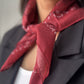 Orla Printed Cotton Scarf In Bordeaux Mix