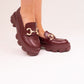 Winnie Buckle Loafers In Wine