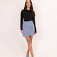 Kiera Asymmetric Button Skirt In Sky Blue