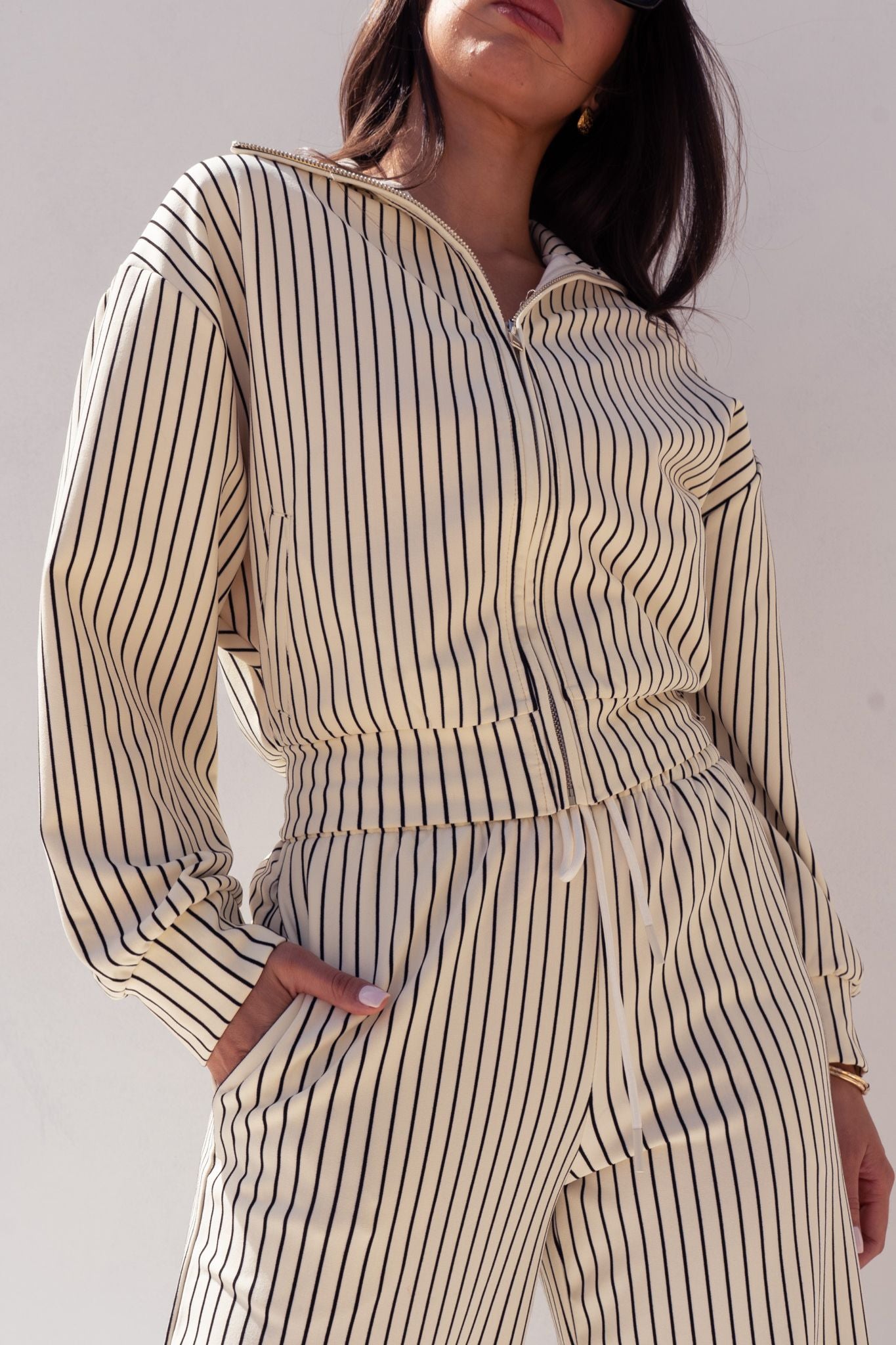 Love Laura Luxe Lounge Set In Pinstripe