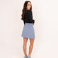 Kiera Asymmetric Button Skirt In Sky Blue