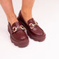 Winnie Buckle Loafers In Wine