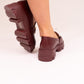 Winnie Buckle Loafers In Wine
