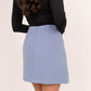 Kiera Asymmetric Button Skirt In Sky Blue