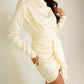 Holly Ruched Dress In Ivory