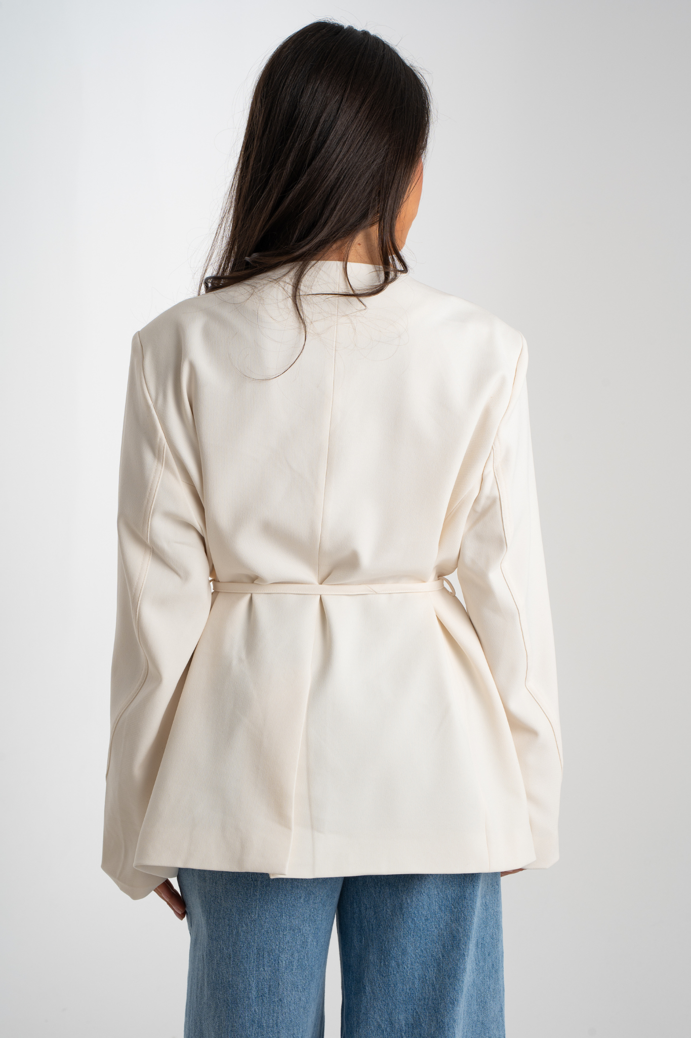 Paige Collarless Blazer In Cream