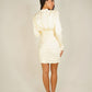 Holly Ruched Dress In Ivory