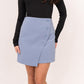 Kiera Asymmetric Button Skirt In Sky Blue