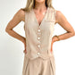 Love Laura Forever Waistcoat In Neutral