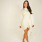 Holly Ruched Dress In Ivory