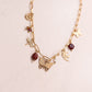 Olive Butterfly Charm Necklace In Gold