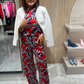 Sophia Print Two Piece In Red Mix