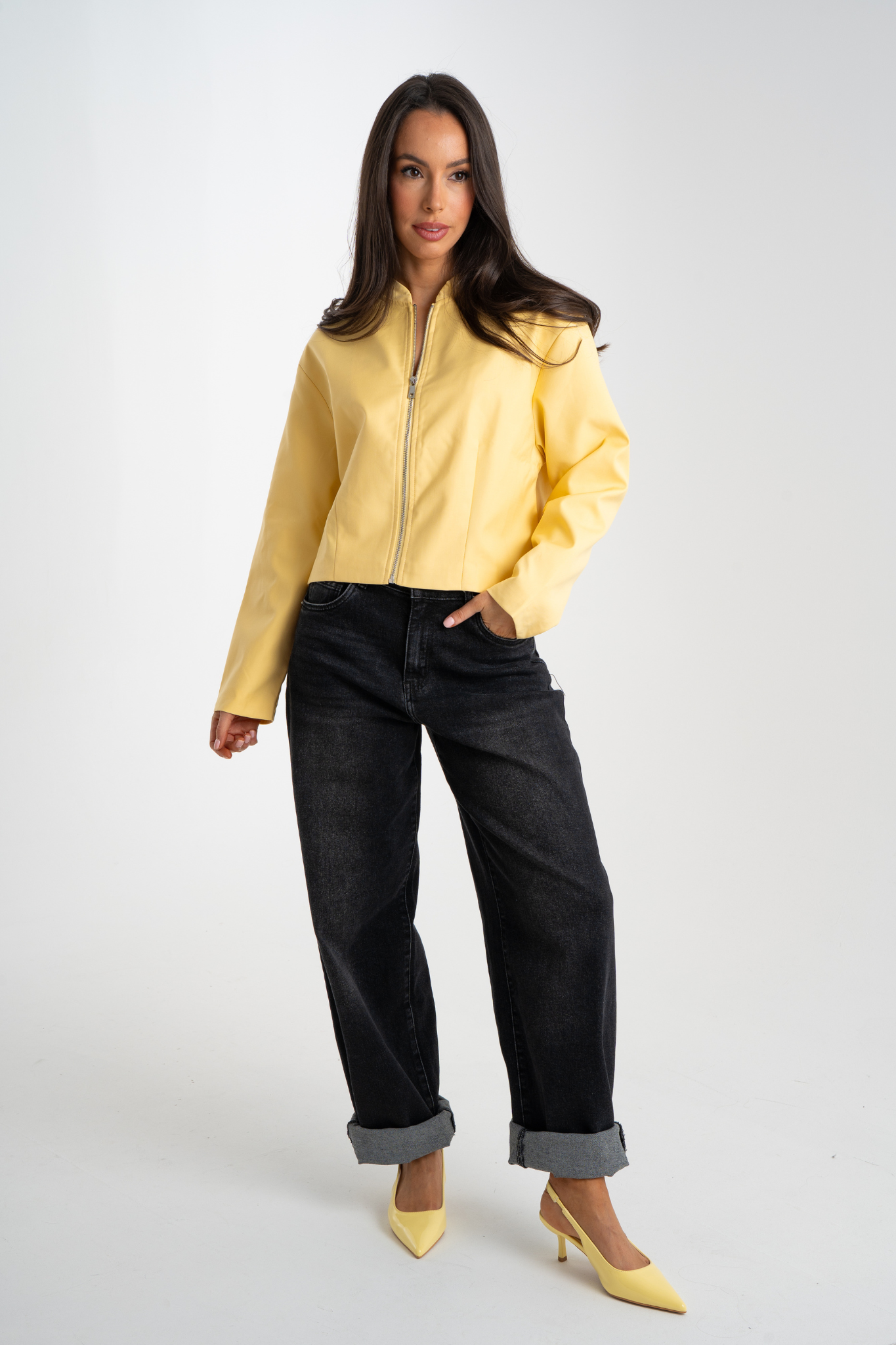 Daisy Zip Jacket In Lemon